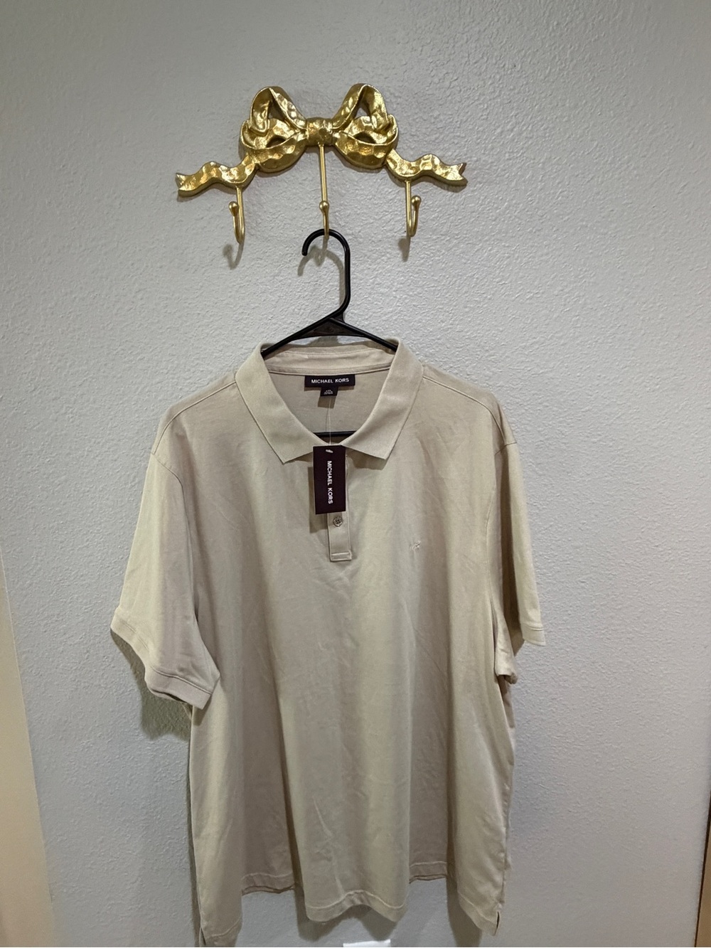 Michael Kors Men's Polo Shirt in Beige Neutral